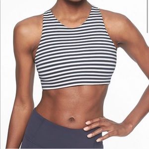 NWOT Athleta Stripe High Neck Mudra Bra Sz XL